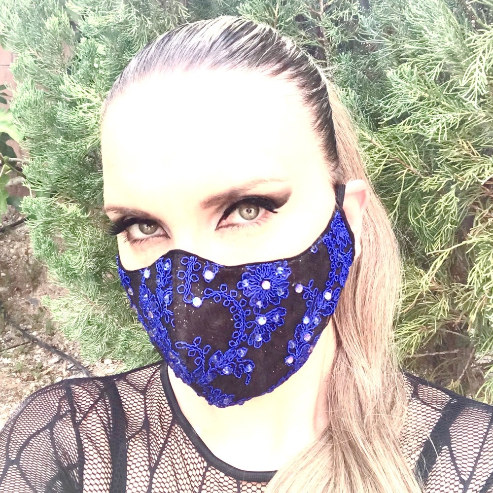 Face mask with crystal Swarovski